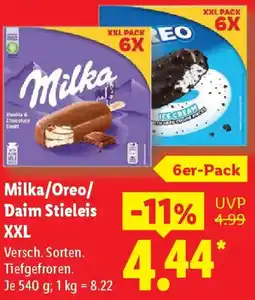 Lidl Milka/Oreo/ Daim Stieleis XXL Angebot