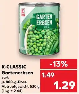 Kaufland K-CLASSIC Gartenerbsen Angebot