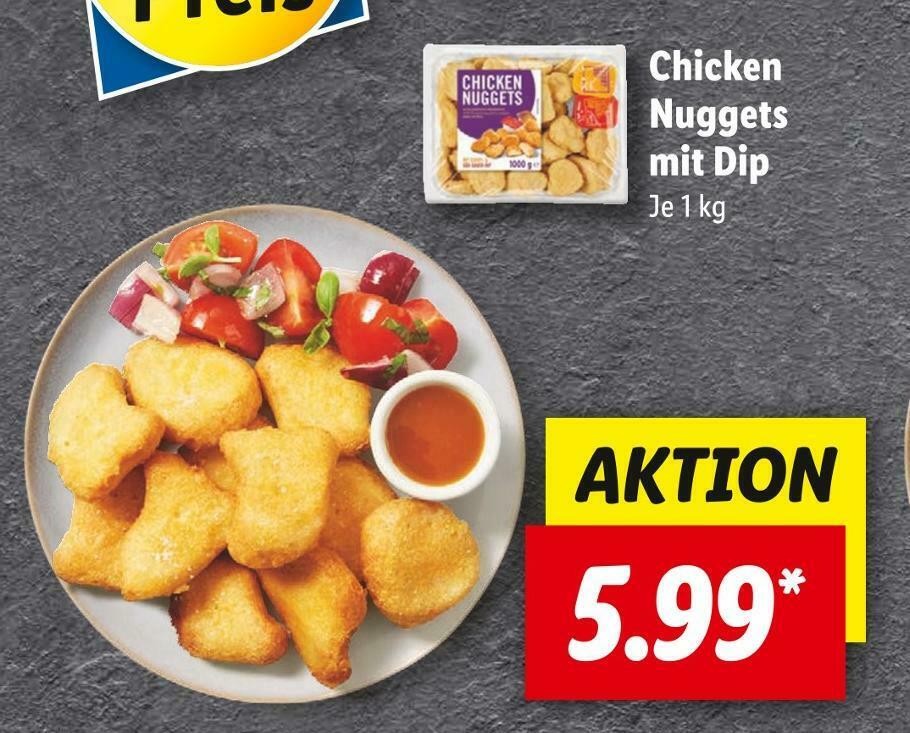 Chicken nuggets mit dip Angebot bei Lidl