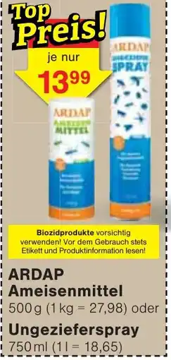 Wiglo Wunderland ARDAP Ameisenmittel / Ungezieferspray Angebot