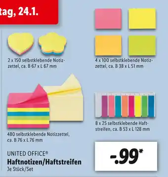 Lidl United office haftnotizen/haftstreifen Angebot