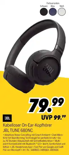 MEDIMAX Kabelloser On-Ear-Kopfhörer JBL TUNE 680NC Angebot