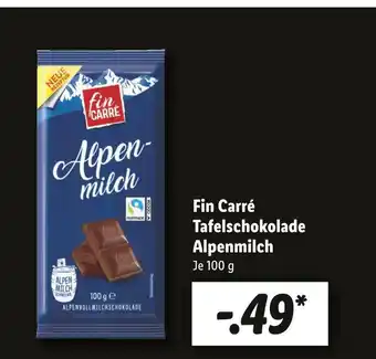 Lidl Fin carré tafelschokolade alpenmilch Angebot