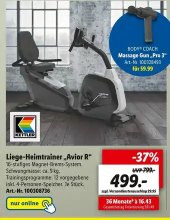 Lidl Kettler liege-heimtrainer „avior r“ Angebot