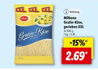 Lidl Milbona gratin-käse, gerieben xxl Angebot