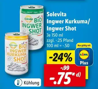 Lidl Solevita ingwer kurkuma/ ingwer shot Angebot