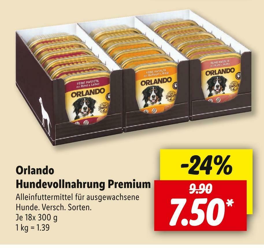 Orlando hundevollnahrung premium Angebot bei Lidl