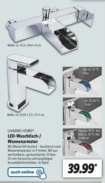 Lidl Livarno home led-waschtisch-/ wannenarmatur Angebot