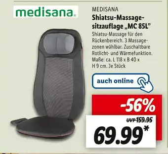 Lidl Medisana shiatsu-massagesitzauflage „mc 85l” Angebot