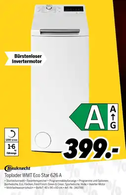 MEDIMAX Bauknecht toplader wmt eco star 626 a Angebot