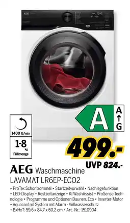 MEDIMAX Aeg waschmaschine lavamat lr6ep-eco2 Angebot