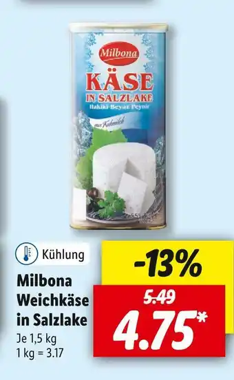 Lidl Milbona weichkäse in salzlake Angebot