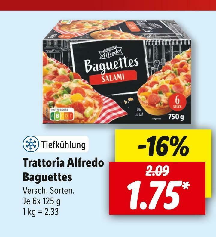 Trattoria alfredo baguettes Angebot bei Lidl