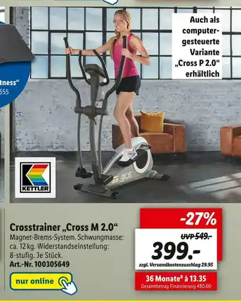 Lidl Kettler crosstrainer „cross m 2.0“ Angebot