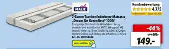 Lidl Malie 7-zonen taschenfederkern-matratze „dream on greenfirst® 1000“ Angebot