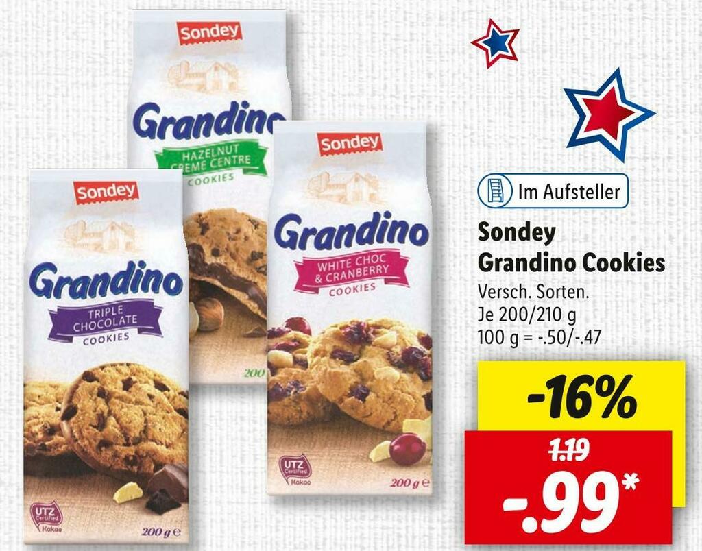 Sondey grandino cookies Angebot bei Lidl