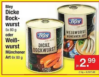 Zimmermann Bley Dicke Bockwurst Oder Weißwurst Münchener Angebot