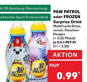 Kaufland Paw Patrol Oder Frozen Surprise Drink Angebot