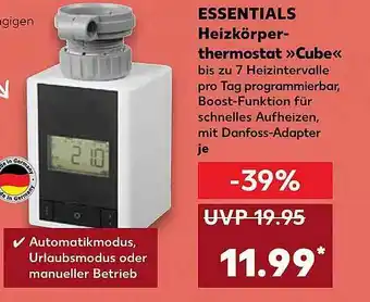 Kaufland Essentials Heizkörperthermostat Cube Angebot