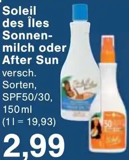 Wiglo Wunderland Soleil des Îles Sonnenmilch oder After Sun Angebot