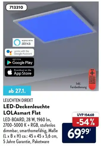 Aldi Nord Leuchten Direkt LED Deckenleuchte Lola Smart Flat Angebot