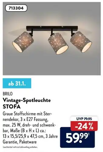 Aldi Nord Brilo Vintage Spotleuchte Stofa Angebot