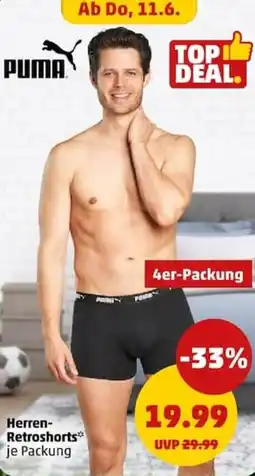 PENNY PUMA Herren- Herren- Retroshorts* je Packung Angebot