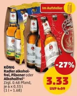 PENNY KÖNIG Radler alkoholfrei, Pilsener oder Alkoholfrei Angebot