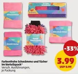 PENNY Farbenfrohe Schwämme und Tücher im Vorteilspack Angebot
