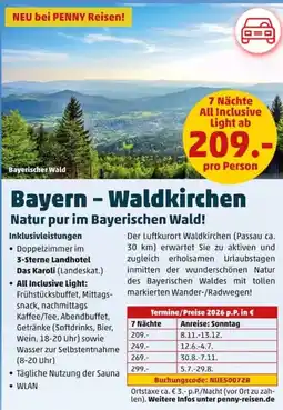 PENNY Bayern - Waldkirchen Natur pur im Bayerischen Wald! 7 Nächte Angebot
