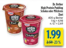 diska Dr. Oetker High Protein Pudding Schoko oder Milchreis Zimt Angebot