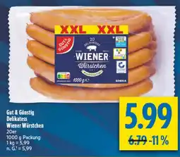 diska Gut & Günstig Delikatess Wiener Würstchen Angebot