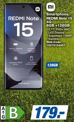 expert Techno Land Smartphone REDMI Note 15 4G Angebot