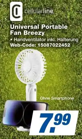 expert Techno Land Cellularline Universal Portable Fan Breezy Angebot