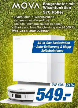 expert Techno Land MOVA Saugroboter mit Wischfunktion S70 Roller Angebot