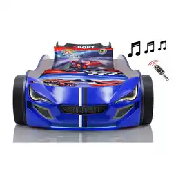 Netto Marken-Discount Autobett Kinder 90x200 Jungen LED Leuchte Unterbodenbeleuchtung Sound Fernbedienung Angebot