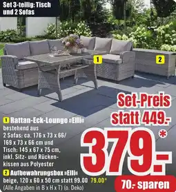 B1 Discount Baumarkt Rattan-Eck-Lounge Elli Angebot