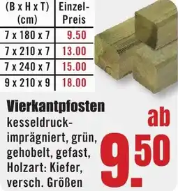 B1 Discount Baumarkt Vierkantpfosten Angebot