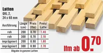 B1 Discount Baumarkt Latten Angebot