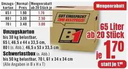 B1 Discount Baumarkt Umzugskarton Angebot