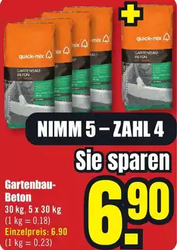 B1 Discount Baumarkt quick-mix Gartenbau Beton Angebot