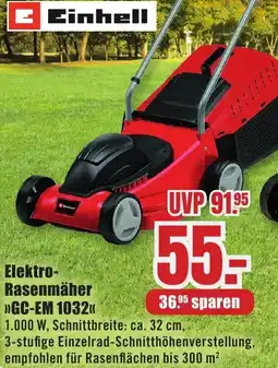 B1 Discount Baumarkt Einhell Elektro Rasenmäher GC-EM 1032 Angebot
