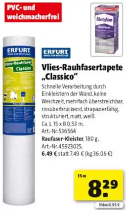 Hagebau ERFURT Vlies-Rauhfasertapete ,,Classico" Angebot