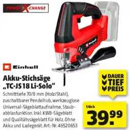 Hagebau Einhell Akku-Stichsäge „TC-JS 18 Li-Solo" Angebot