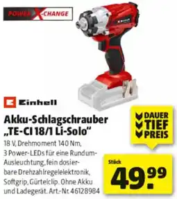 Hagebau Einhell Akku-Schlagschrauber „TE-CI 18/1 Li-Solo" Angebot
