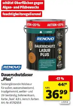 Hagebau RENOVO Dauerschutzlasur „Plus“ Angebot
