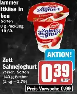 AEZ Zott Sahnejoghurt Angebot