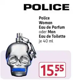 Rossmann Police Woman Eau de Parfum oder Man Eau de Toilette je 40 ml Angebot