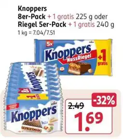 Rossmann Knoppers 8er-Pack + 1 gratis 225 g oder Riegel 5er-Pack + 1 gratis 240 g Angebot