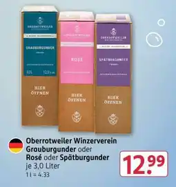 Rossmann Oberrotweiler Winzerverein Grauburgunder oder Rosé oder Spätburgunder Angebot